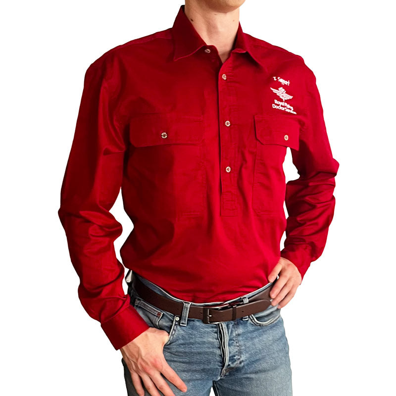 Mens Work Shirt in Red Mens Work Shirt in Red