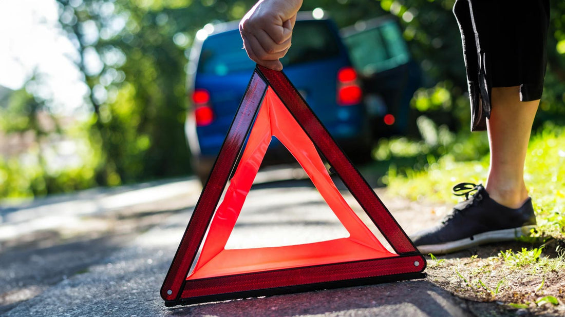 Car accident sign on side of the road